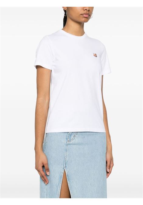 fox head patch t-shirt woman white MAISON KITSUNÉ | LW00105KJ0008P100